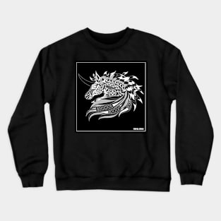 the mustang unicorn horse in ecopop zentangle pattern tattoo wallpaper Crewneck Sweatshirt